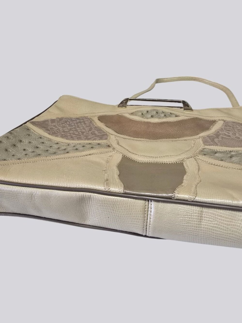 Vintage 60s Original by Caprice Patchwork Vinyl Frame Handbag Purse USA Made - Picture 7 of 16
